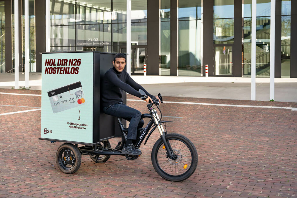 Fahrradwerbung von Ad-Wheels mit LED-Werbeflächen