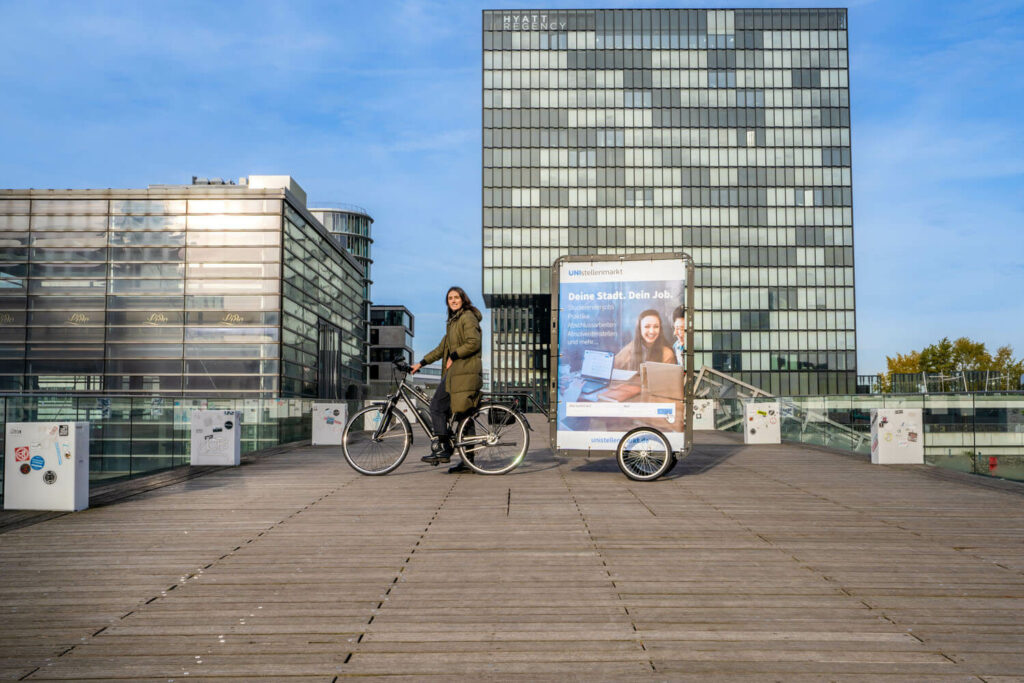 Fahrradwerbung in Düsseldorf kommt überall hin