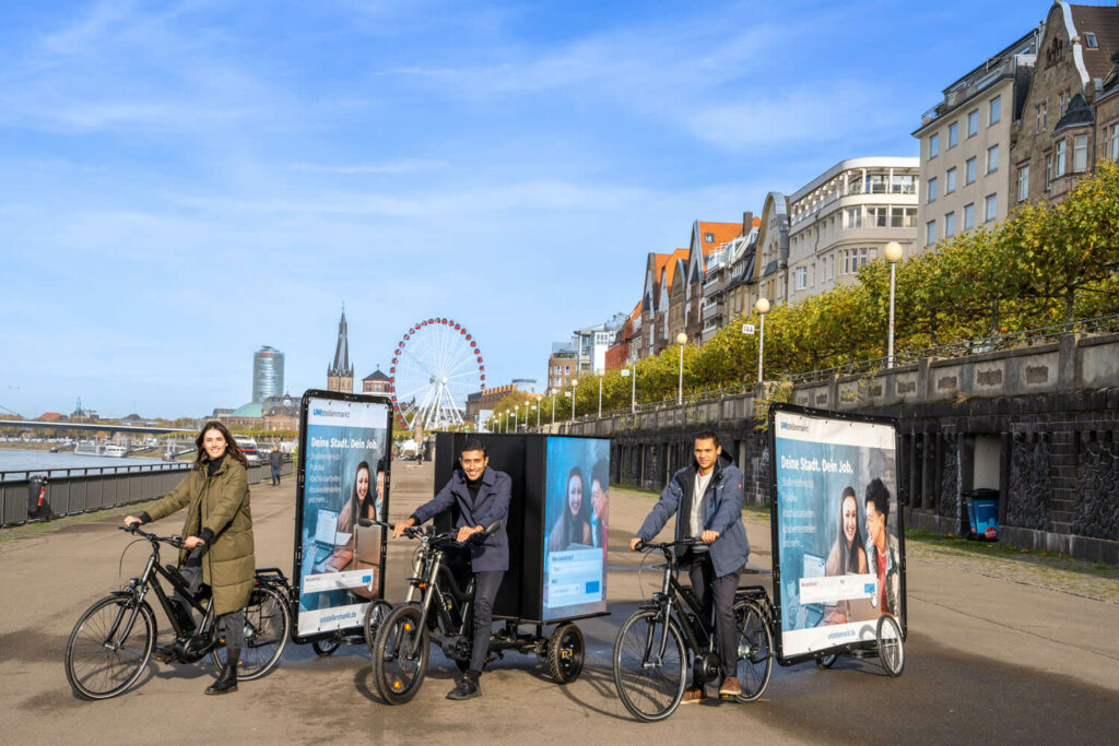Ad-Wheels Flotte für Fahrradwerbung in Düsseldorf