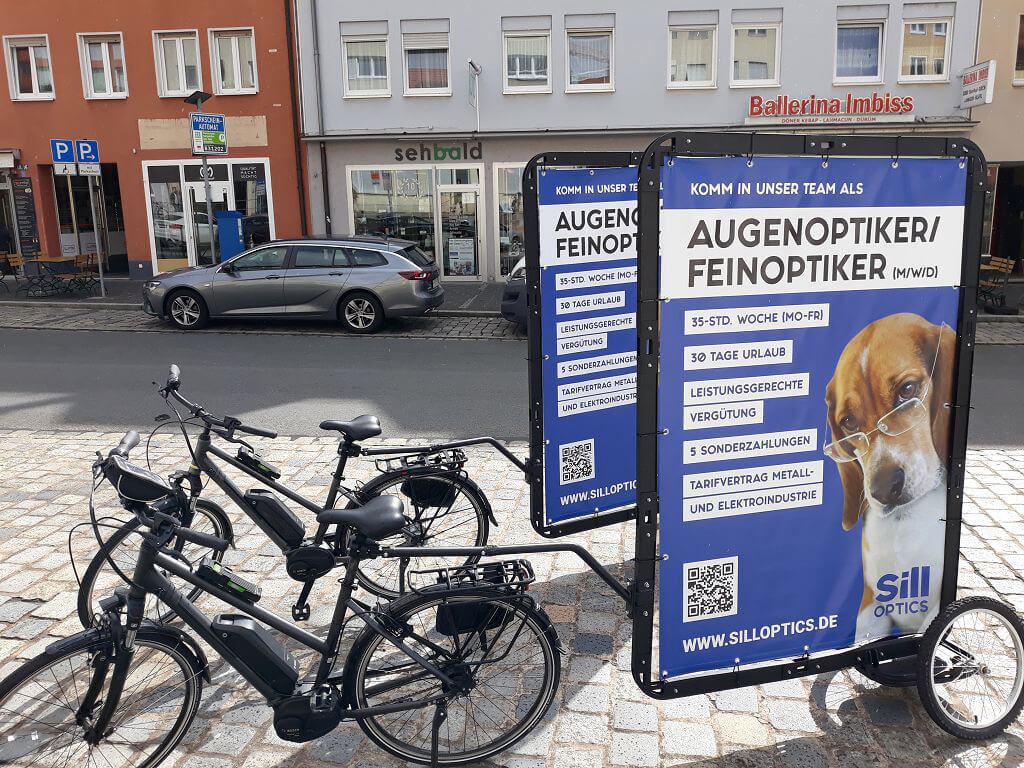 So fällt Fahrradwerbung in der Stadt auf