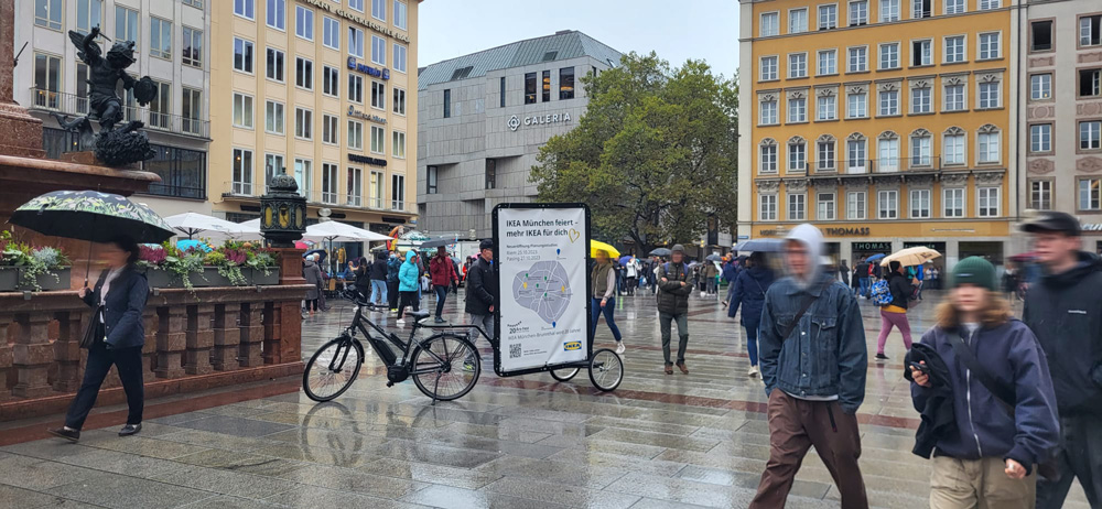 Fahrradwerbung in München für IKEA