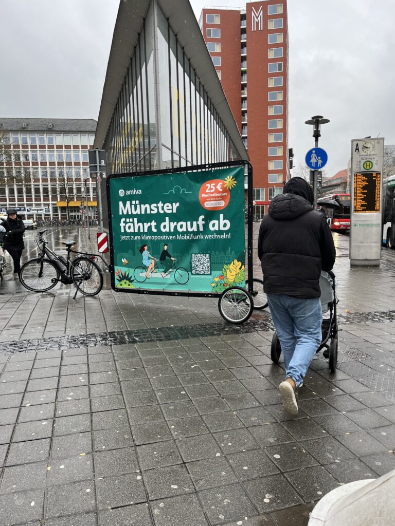 Fahrradwerbung in Münster fällt jedem auf