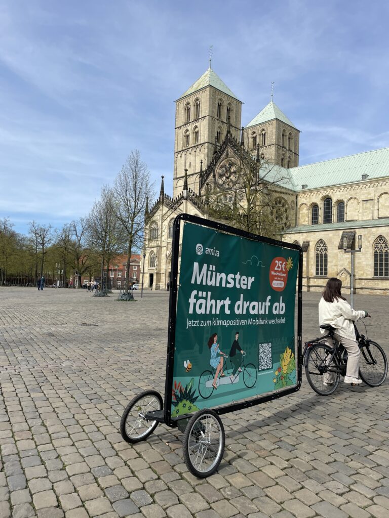 Fahrradwerbung in Münster an zentralen Plätzen