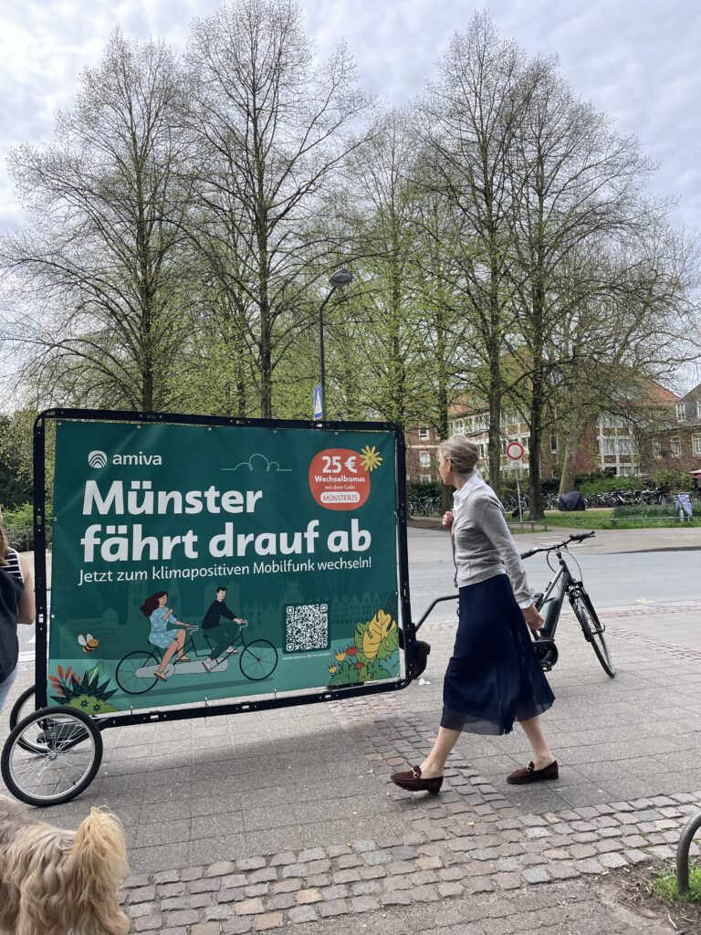 Fahrradwerbung in Münster mit großer Aufmerksamkeit