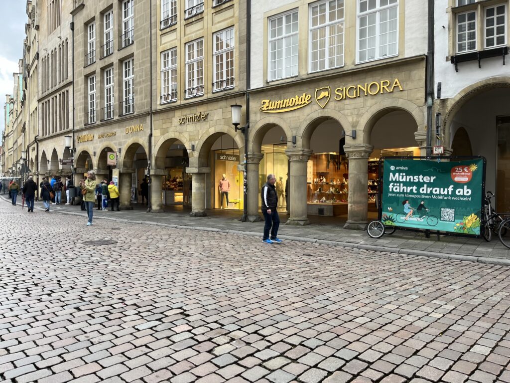 Fahrradwerbung in Münster in der Einkaufsstraße