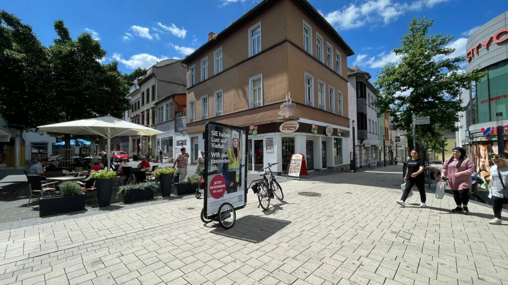 Fahrradwerbung in der Innenstadt